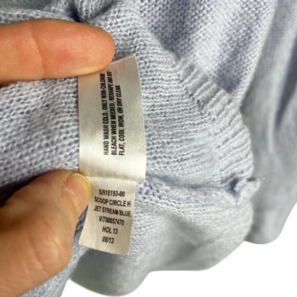 Gap Sweater Womens M Wool Scoop Circle Neck Jet Stream Blue Long Sleeve Pullover - Picture 7 of 8